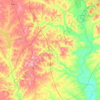 Leon County topographic map, elevation, relief