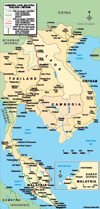 Malaysia, Thailand, Cambodia, Vietnam & Laos - country map | Country ...