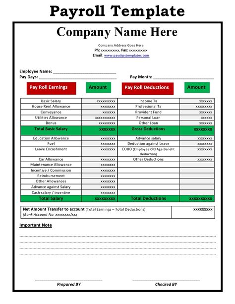 30 Free Payroll Templates [Excel, Word] - TemplateArchive