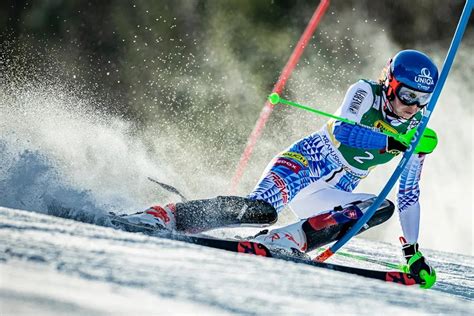 Live broadcast of Alpine skiing. World cup. Levi. Women. Slalom. 1st ...