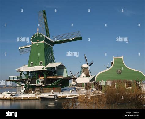 Zaanse Schans windmill museum Stock Photo - Alamy