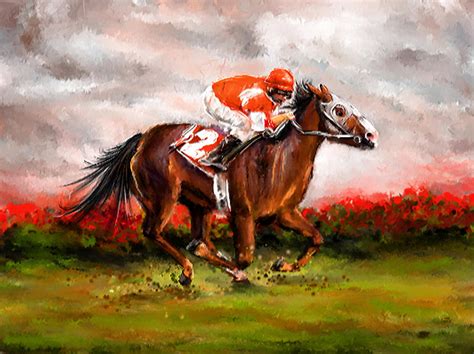 Quest For The Win - Horse Racing Art Painting by Lourry Legarde - Fine Art America