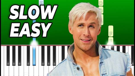 Ryan Gosling, Barbie - I'm Just Ken - Slow Easy Piano Tutorial - YouTube