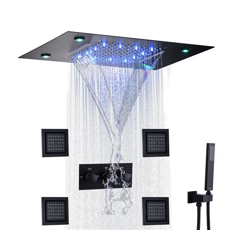 Buy Waterfall And Rain Shower System Faucet Set 14 X 20 Inch LED ...