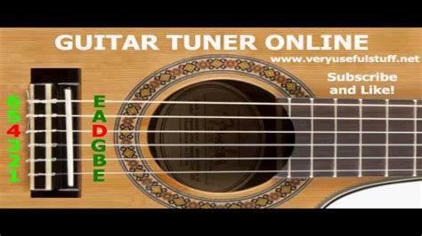 GUITAR TUNER ONLINE 2.0 for tuning acoustic guitar in standard strings EBGDAE, tune interactive ...