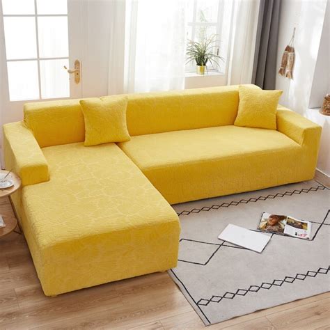 dosili Thick Jacquard Solid Color Sofa Seat Covers for Living Room Couch Cover Corner Sectional ...