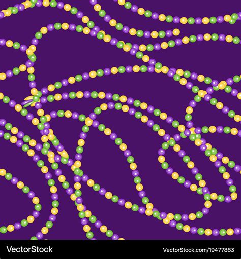 Mardi gras beads seamless pattern fat tuesday Vector Image