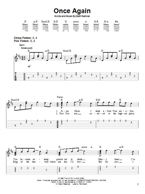 Once Again by Matt Redman - Easy Guitar Tab - Guitar Instructor