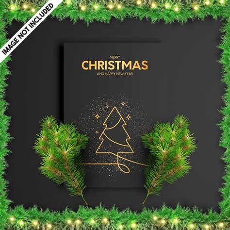 Premium PSD | Christmas gift card mockup template psd