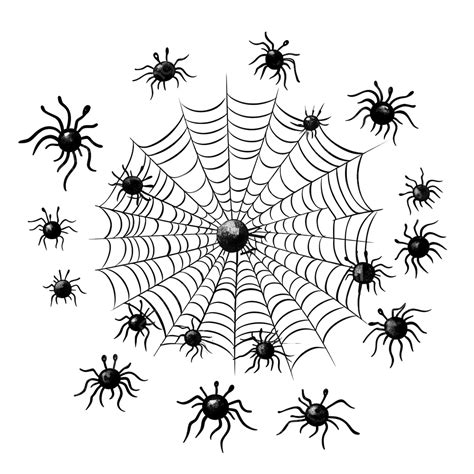 Halloween Hand Drawn Scary Spiders Webs Doodle Black Sketch, Car ...