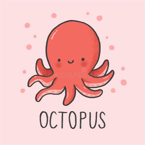 Cute Octopus Cartoon Hand Drawn Style Stock Illustration - Illustration of children, draw: 146650063