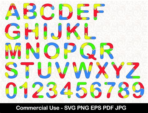 Autism Puzzle Font SVG Autism Alphabet Svg Cut Files Autism - Etsy UK