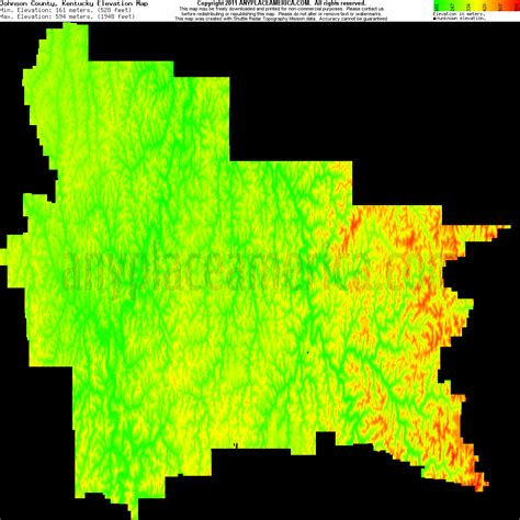 Free Johnson County, Kentucky Topo Maps & Elevations