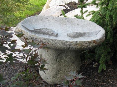 Granite benches and bird baths central maine - MacKenzie Landscaping ...