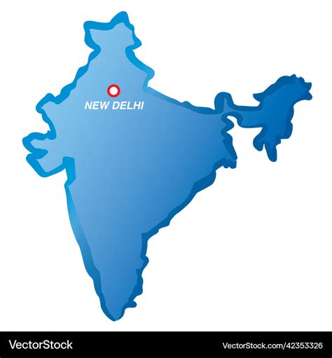 Map of india and new delhi Royalty Free Vector Image