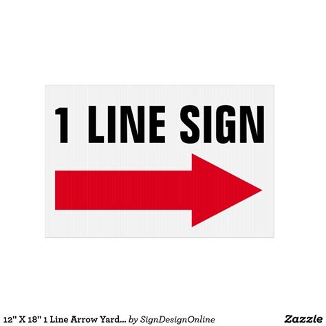 12" X 18" 1 Line Arrow Yard Sign | Zazzle | Custom yard signs ...