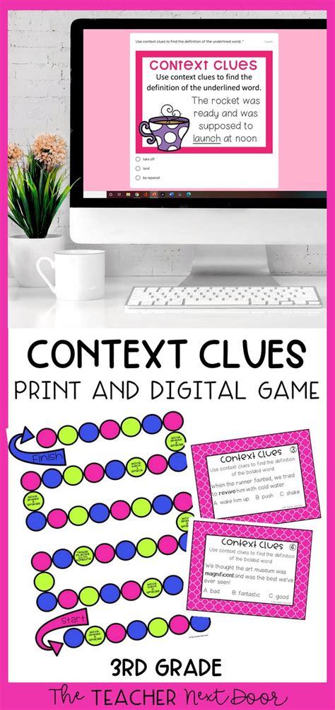 Context Clues Game Print and Digital | Context clues games, Context clues, Grammar games