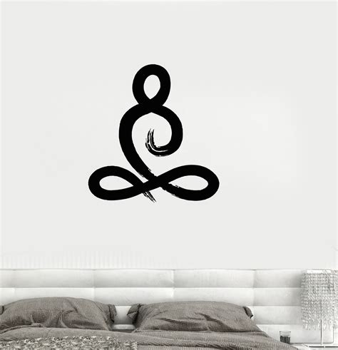 Vinyl Wall Decal Yoga Meditation Zen Buddhism Calligraphy Wall Stickers ...