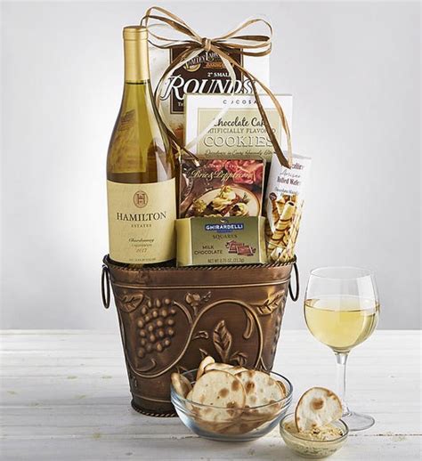 Grapevine White Wine & Cheese Gift Basket | 1800Baskets.com