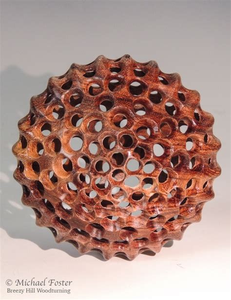 Wood turned art inspired by radiolarians