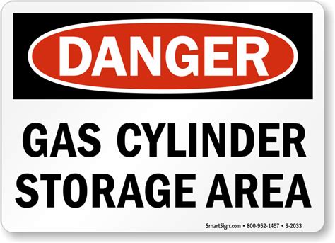 Cylinder Storage Signs - Compressed Gas Danger Signs