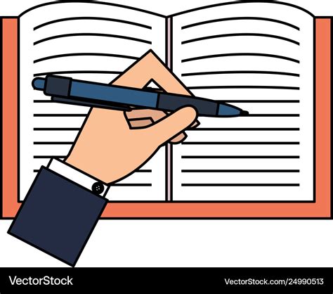 Hand writing in notebook school Royalty Free Vector Image