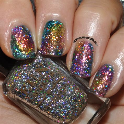 Drama Queen Nails: Rainbow Sparkle Nails with Fun Lacquer