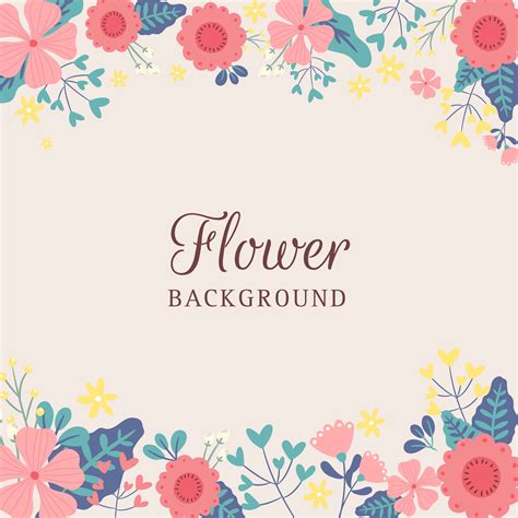 Hand Drawn Flower Frame Background Vector 80E