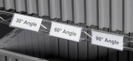 Wire Shelving Label Holders adjust to facilitate viewing.