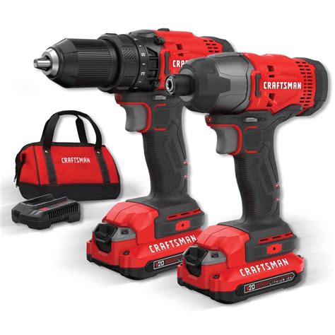 CRAFTSMAN V20 2-Tool 20-Volt Max Lithium Ion (Li-Ion) Power Tool Combo ...