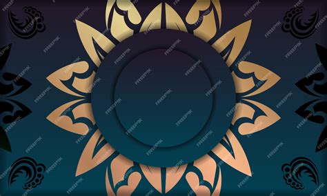 Premium Vector | Blue gradient background with luxurious gold ornaments and space for your logo ...