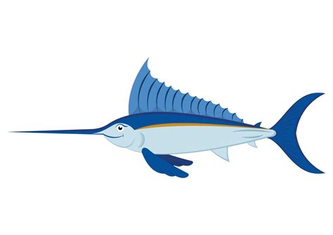 Ocean swordfish cartoon character vector isolated on white background ...