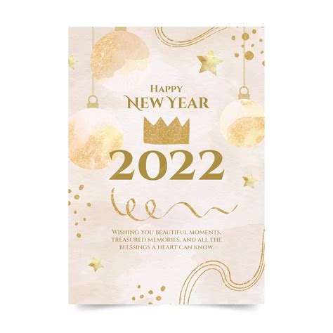 Free Vector | Watercolor new year greeting card template