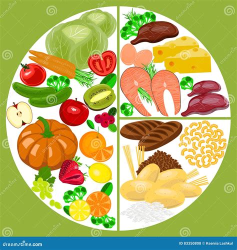 Healthy Eating Food Plate. Nutrition Balance. Stock Vector ...