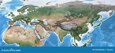 High Resolution Detailed Map of Eurasia Stock Illustration - Illustration of asian, global ...