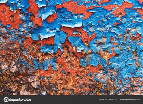 Blue Painted Metal Rust Texture Red Paint Blue Rusty Unique — Stock Photo © TatyanaBakul #196303124