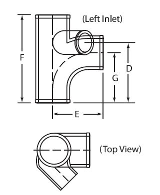 Charlotte Cast Iron 4" (LH) No- Hub Sanitary Tee w/ 2" 45° Sanitary Opening Above Center