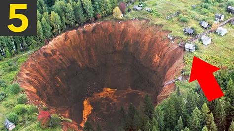 Top 5 Largest Sinkholes Caught on Camera - YouTube