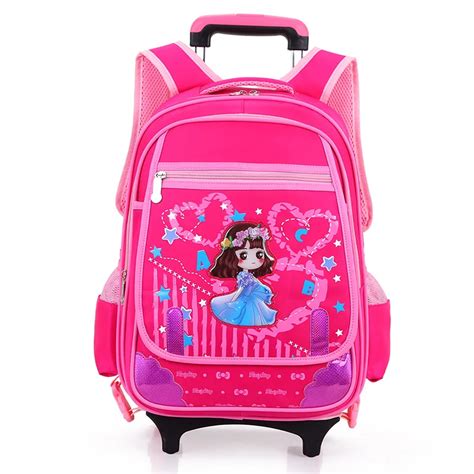 Wheeled School Backpack Wheels Kids Travel Trolley Bag Schoolbag kids Children School Bags girls ...