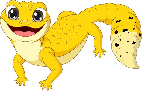 Cartoon cute yellow gecko on white background 7179103 Vector Art at ...