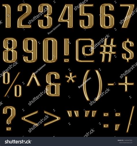 Shiny gold metal rounded bold font style full - Royalty Free Stock Photo 1242447952 - Avopix.com