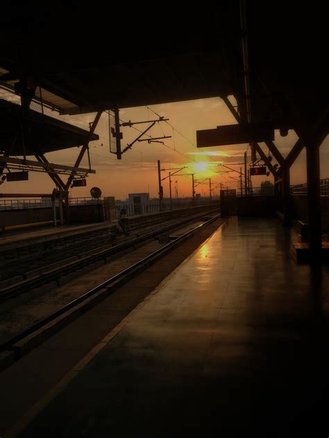 Platform of Train Station During Sunset · Free Stock Photo