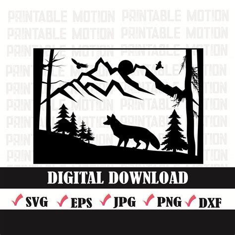 Fox Scene in the Woodland Svg Files for Silhouette & Cricut L - Etsy