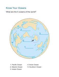 Know Your Oceans Worksheet: Can You Find the 5 Oceans of the World? - ALL ESL