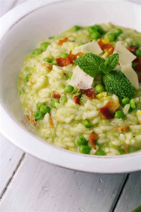 Creamy Pea Risotto with Bacon - Jessica Gavin