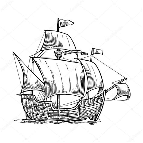 Sail Ship Drawing at GetDrawings | Free download