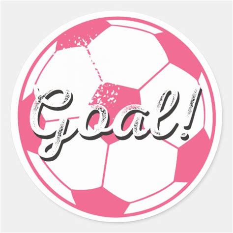 Soccer Ball Goal Stickers - Pink | Zazzle.com