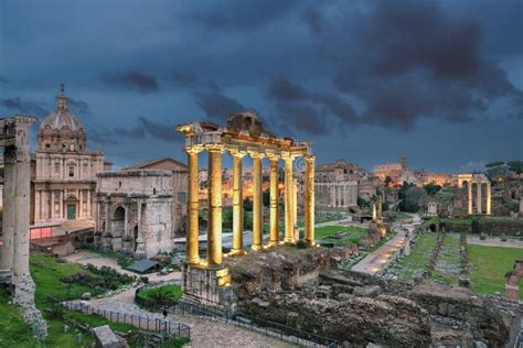 Roman Forum at Night in Rome, Italy Stock Image - Image of night ...