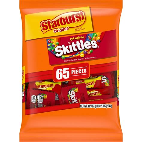 SKITTLES & STARBURST Original Fun Size Chewy Candy - 65ct/31.9 oz Bag - Walmart.com - Walmart.com