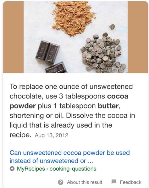 Baking chocolate substitute | Chocolate baking, Unsweetened chocolate, Unsweetened cocoa